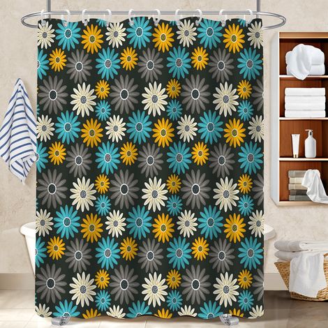 Rideau douche imperméable polyester 180x180 avec œillets housse de baignoire pour mobi (1/5)