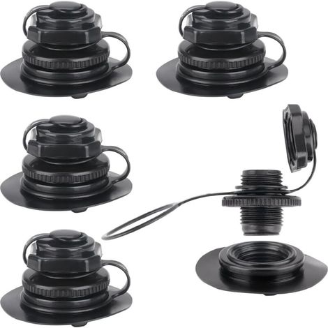Pcs Air Valve for Inflatable Boat, Black Inflatable Canoe Valve Replacement Valve Caps for Inflatable Boat, Inflatable Pool, Spa (1/4)
