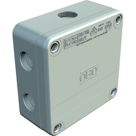 OBO Bettermann Caja de derivación de cables 110x110x50 polipropileno gris luminoso RAL 7035, 2001853