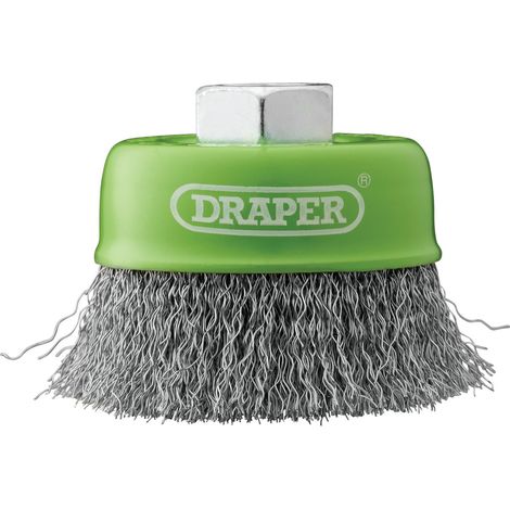 Draper 08052 Stainless-Steel Crimped Wire Cup Brush, 75mm, M14