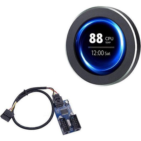 Zweites 2,8-Zoll-IPS-Display mit Wasserkühlung, Auflösung 480 x 480, mit 9-poligem Kabel zur Überwachung von CPU, Grafikkarte, RAM und Festplatte eines Computers A. (1/5)
