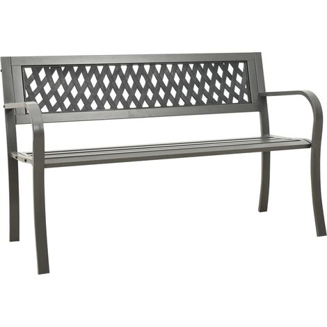 Banco de jardín de acero gris 125 cm vidaXL