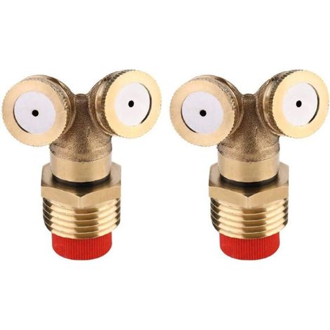 Buse de brumisation de pulvérisation en Laiton de 2 Morceaux, pulvérisateur à Double buse de pulvérisateur agricole d'arrosage d'irrigation de Jardin pour des rondelles Plus Propres (1/4)