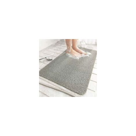 Tappetino da doccia per interni, tappetino da bagno antiscivolo in luffa, antimuffa, antibatterico, morbido tappetino da bagno in PVC per bagno, doccia (40 x 60 cm, grigio) - Crezuo