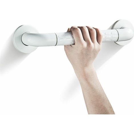 Barre d'Appui Antidérapant - 38 cm Poignée de Baignoire Douche Barre de Sécurité en Acier Inox Murale de Salle de Bain WC avec Lumineux Circles pour Handicapés, Personnes Agées, Enfants