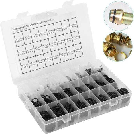 800 joints toriques en caoutchouc nitrile noir en boîte (FS080057) (1/5)