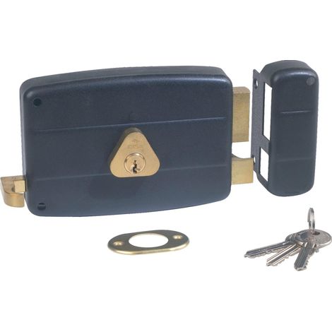 Cisa 501210-03-1A Einsteckschloss schwarz mit Messing-Finish