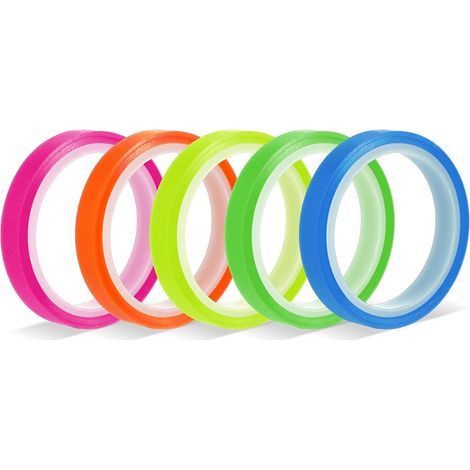 Rouleaux de ruban adhésif fluorescent marque-page - 5 couleurs (1/5)