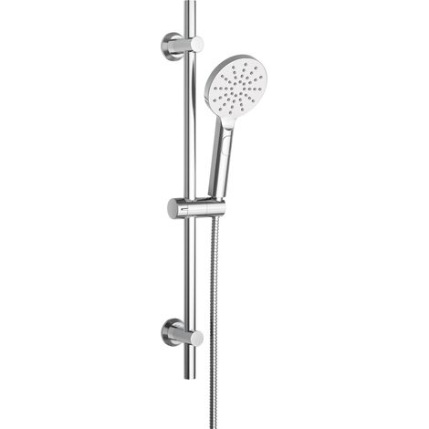 Colonne de Douche en Acier inoxydable avec Douchette à Main 3 Jets, Ensemble Barre de douche et Support de Pommeau de Douche et Tuyau pour Salle de Bain, 70cm Chromé (1/5)