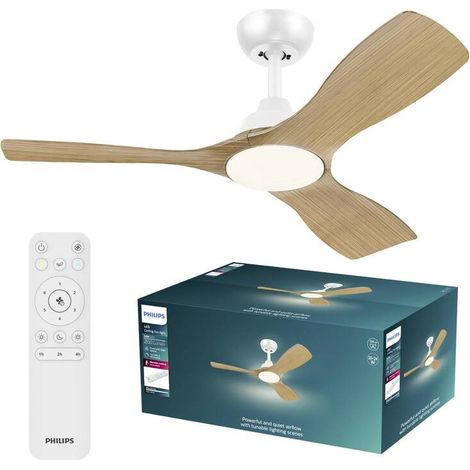 [GEBRAUCHT] B-Ware Philips LED Deckenventilator Olas 30W dimmbar mit Fernbedienung braun 190m³/min (1/2)