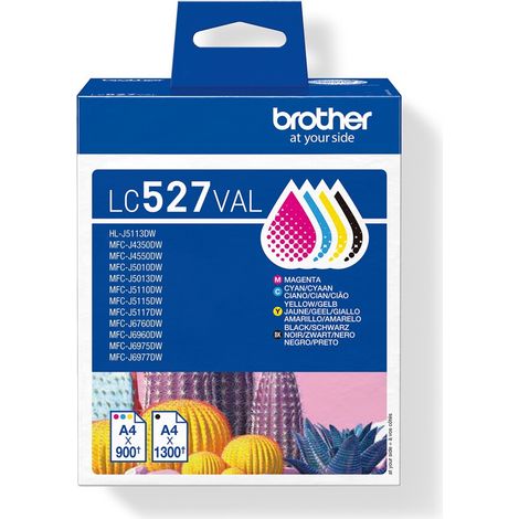 Brother LC527VAL Druckerpatrone 4 Stück(e) Original Schwarz, Cyan, Magenta, Gelb