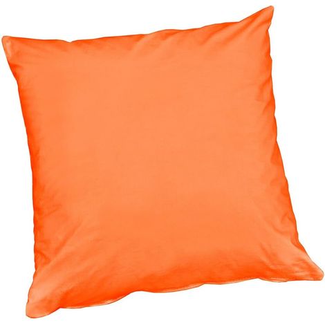 Fodera Cuscino Cotone Lucido 40x40 Cm Cerniera Copricuscino 100% Made In Italy - Arancione