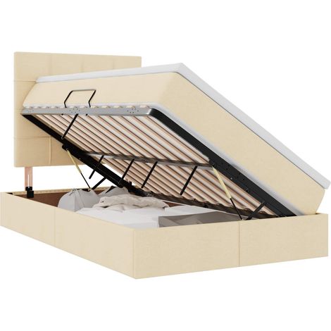 Maison Exclusive - Aufbewahrungsbett mit Matratze Creme 120 x 200