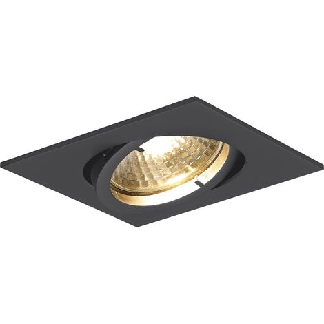 Deckeneinbauleuchte Quad H 230 V, max. 50 Watt, 82x82 mm, schwarz matt