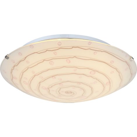 Deckenleuchte Wohnzimmerlampe LED Deckenlampe, Metall chrom, 1x LED warmweiß, D 30 cm