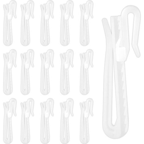 80 pezzi di ganci per tende in plastica, ganci regolabili per tende da 7x2,5 cm, ganci a cricchetto per tende, ganci per tende a pieghe, ganci a cricchetto per tende da doccia, per la casa (1/5)