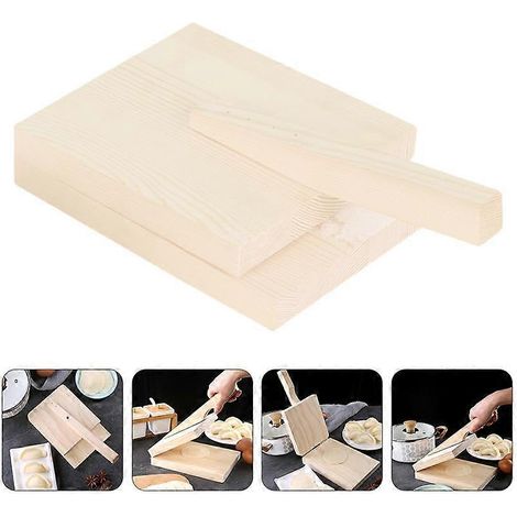 Presse à pâte en bois, presse-pâte, presse-pâte à raviolis en bois, outil de pâtisserie ménager, outils pour la fabrication de raviolis (1/2)