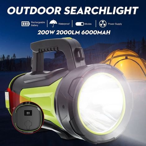 200W Lampe de Torche Rechargeable Lumineux étanche 2000LM 6000mAh-Ywey (1/4)