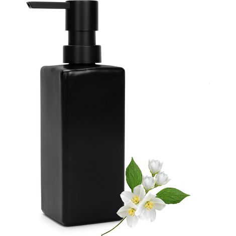 Distributeur De Savon, Distributeur De Liquide Vaisselle Pour La Cuisine,  Avec Plateau, Ensemble Distributeur De Savon Et De Liquide Vaisselle, Distributeur De Shampoing, Noir De 350 Ml Pour La Cuisi