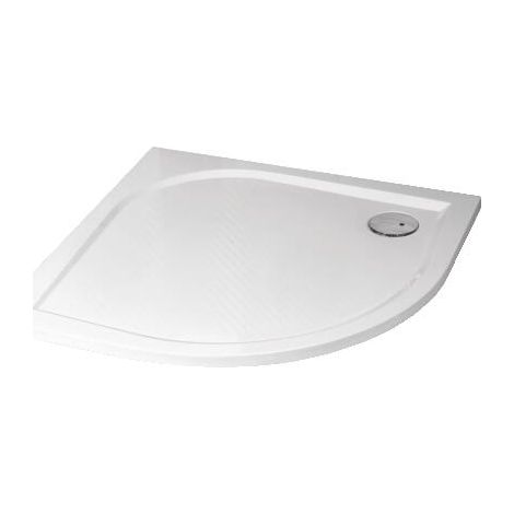 ONDEE - Plato de ducha HESTIA - Antideslizante - Resina - Blanco - Extra-plano - 1/4 círculo 90cm