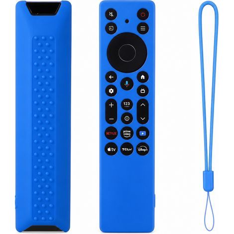 Blue Silicone Protective Case for TV Remote Control, Compatible with TCL RC813A RC923A, Dustproof and Shockproof (1/5)