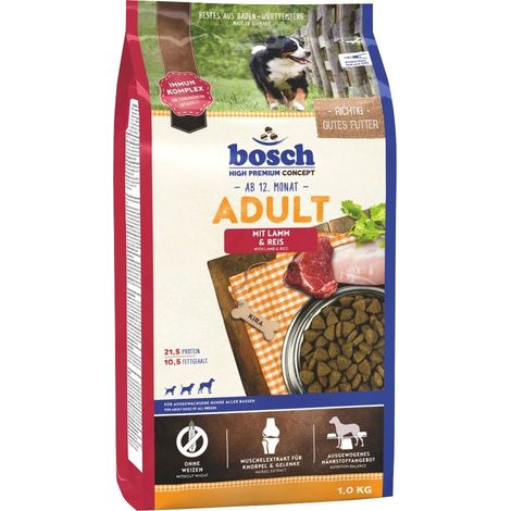 Bosch Hundetrockenfutter Adult 1 kg Lamm & Reis Trockenfutter Hunde