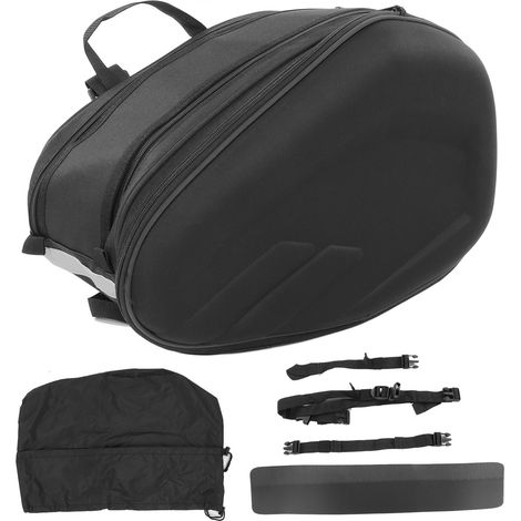 1 paire de sacs de selle de moto en tissu Oxford 600D, sacs latéraux polyvalents de grande capacité noirs