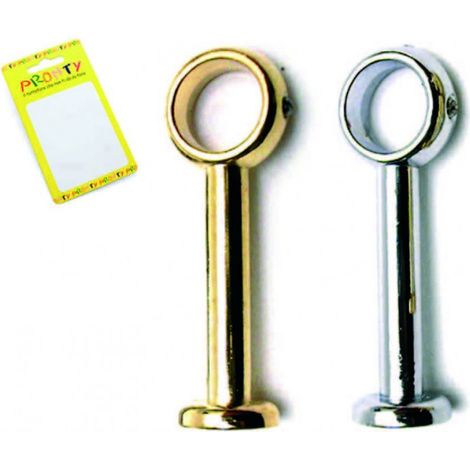 MENSOLINA LUNGA ANTICATA - cm.4 COLORE CROMO  PER TUBO MM 10 --CA  517  PZ 2
