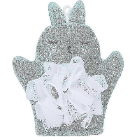Gant exfoliant en forme d'animal de dessin animé, éponge corporelle en maille douce pour éliminer les peaux mortes et masser délicatement sous la douche ou dans le bain, 1 pièce (1/5)