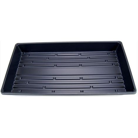 Lot de 5 plateaux de plantation en plastique noir durable (sans trous de drainage) 54 cm x 28 cm - Fleurs, semis (1/3)