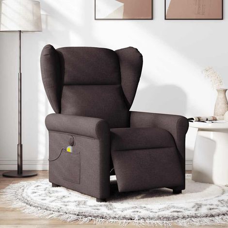 Maison Exclusive - Massagesessel Elektrisch Dunkelbraun Stoff