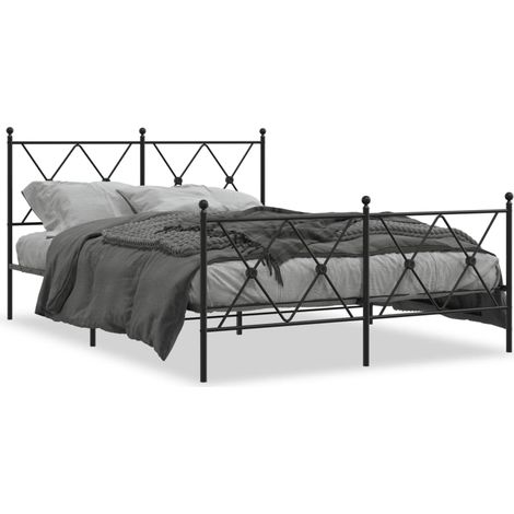 Maison Exclusive - Giroletto con Testiera e Pediera Metallo Nero 140x190 cm (1/5)