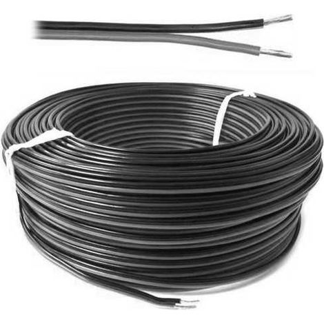Câble électrique plat multipolaire 2x1,5 mm² gris noir – Conducteur cuivre flexible – Isolation PVC – 300V 70°C pour installation fixe – Errebi Group