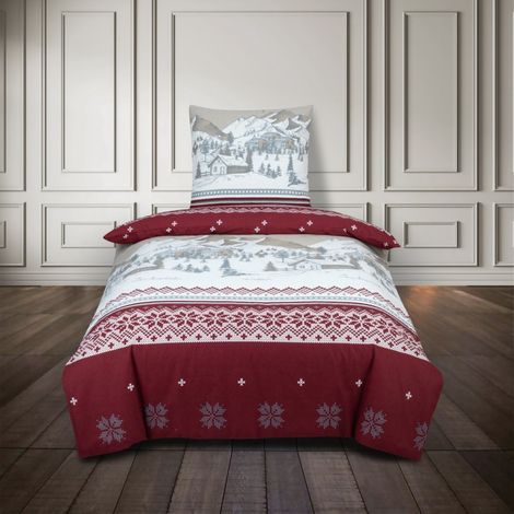 Housse de couette Flanelle 140x200 + 1 taie d'oreiller