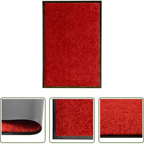 Tapis anti-poussière - Paillasson lavable Rouge 40x60 cm (1/5)