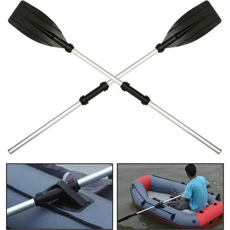 Lot de 2 pagaies télescopiques réglables en alliage d'aluminium pour kayak, rames, accessoires de pêche pour bateaux et voiles (1/5)