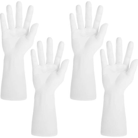 Cet ensemble de 4 organisateurs de bijoux de bureau est fabriqué en plastique blanc et convient aux projets de bricolage. Il offre une grande variété d'utilisations. (1/5)