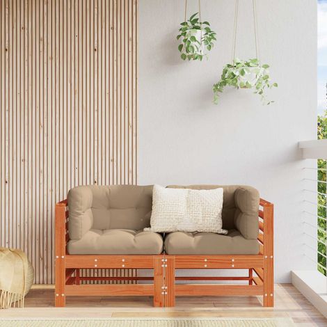 Gartenecksofa Massives Kiefernholz Wachsbraun
