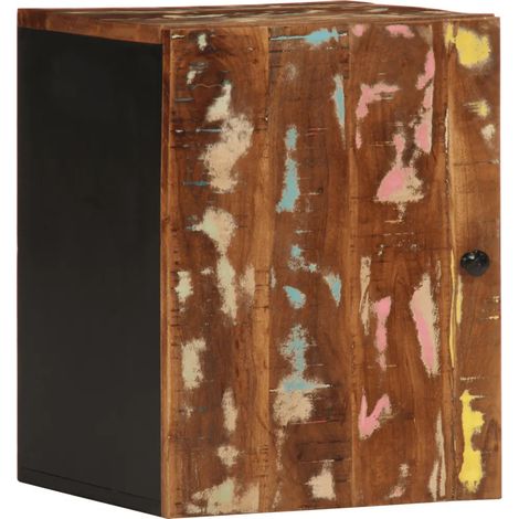 Armadietto da bagno a parete compatto stoccaggio 38 x 33 x 48 cm stile rustico in legno massello di recupero multicolore 020047129