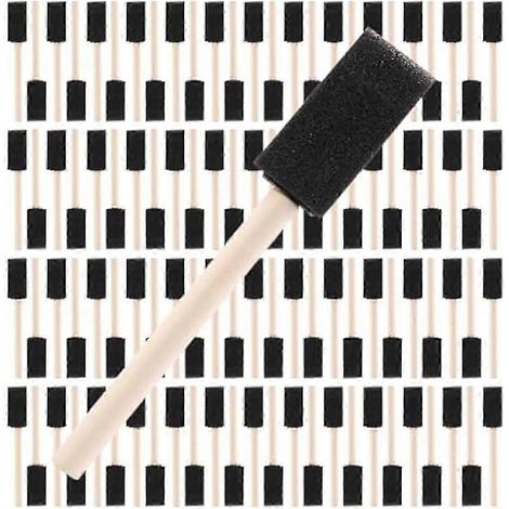 Pinceaux en mousse de 2,5 cm (1 pouce), 100 éponges à peindre - Pinceaux en mousse pour peinture, loisirs créatifs, acrylique, teintures (1/5)