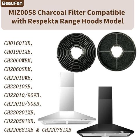 Aktivkohlefilter für Respect Dunstabzugshauben: MIZ0058, PKM CF130, GS1-60CIXPH, 9090-2H, 6091H, Candy 49040890 35602288, Lemonade HJA2480, HJA2908, LAM 240, Onion 352 C6 2C6602288 (Filterpackung) (1/5)