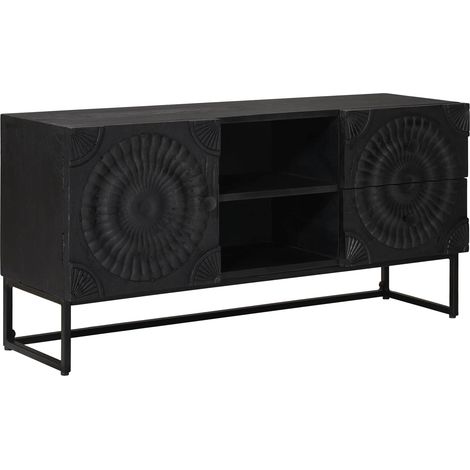 vidaXL  TV Cabinet  with Drawer with Shelf Black 105 x 30 x 54 cm