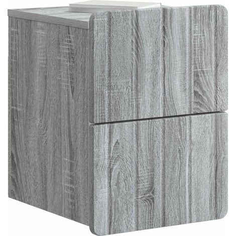 Maison Exclusive - Mobiletto da notte a muro 2 pcs Grigio Sonoma 33 x 34,5 x 43 cm