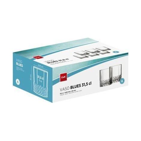 31,5 cls vaso whisky bajo tallado blue cok - caja 6 unidades