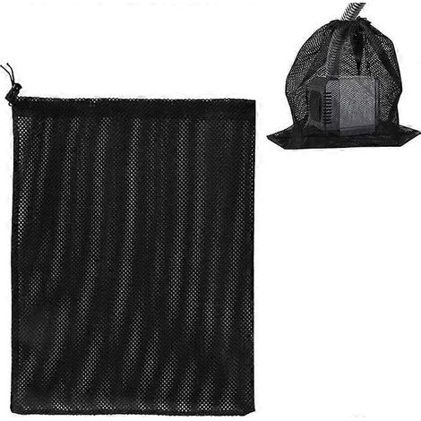 Un sac filtrant pour pompe, noir, avec cordon de serrage, convient aux pompes de bassin, aux filtres biologiques de bassin, aux filtres d'aquarium, aux piscines extérieures, etc. (11,8 pouces x 15,7 p (1/5)