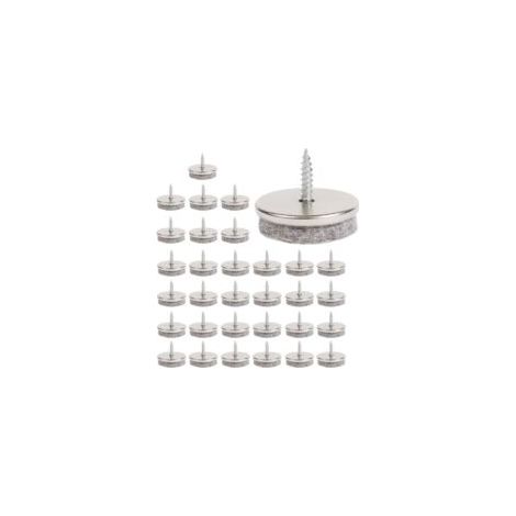 Möbelgleiter – 32er-Pack Stuhlgleiter, 28 mm Durchmesser. Die Möbelgleiter mit 5 mm dicken Filzgleitern bieten optimalen Schutz für Stuhlbeine und sind einfach zu montieren. P-Crezuo