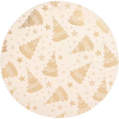Set de table rond velours blanc et doré - Atmosphera créateur d'intérieur