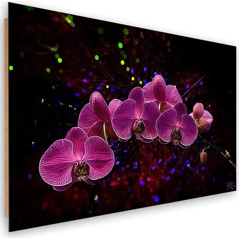 Quadro deco panel, Orchidea su uno sfondo scuro - 60x40 (1/5)