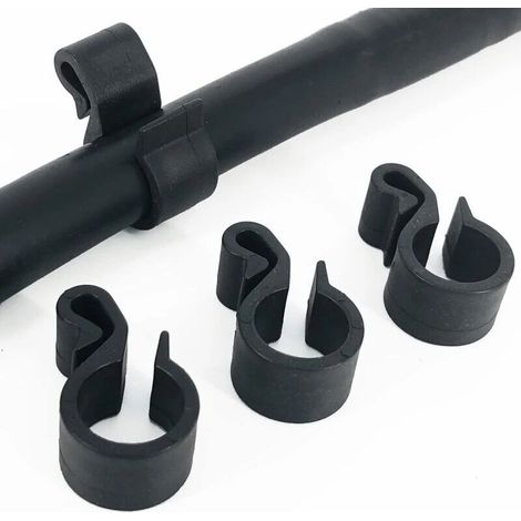 Lot de 100 crochets pour tuyau d'irrigation goutte à goutte – Ø 16 mm – Fixation de tuyau / irrigation goutte à goutte / raccord de tuyau / tuyau d'irrigation goutte à goutte (1/5)