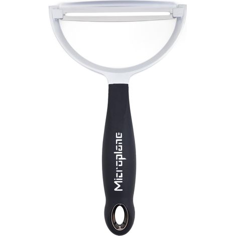 Microplane Sbucciatore professionale XL Lama larga e affilata in acciaio inox per sbucciare frutta e verdura Manico ergonomico Pelapatate a forma di Y (1/5)